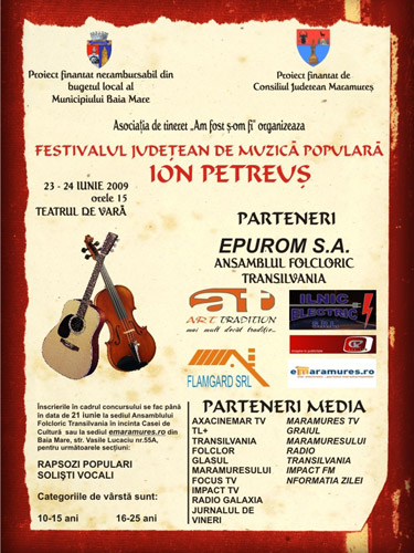 Afis Festival de Muzica Populara Ion Petreus
